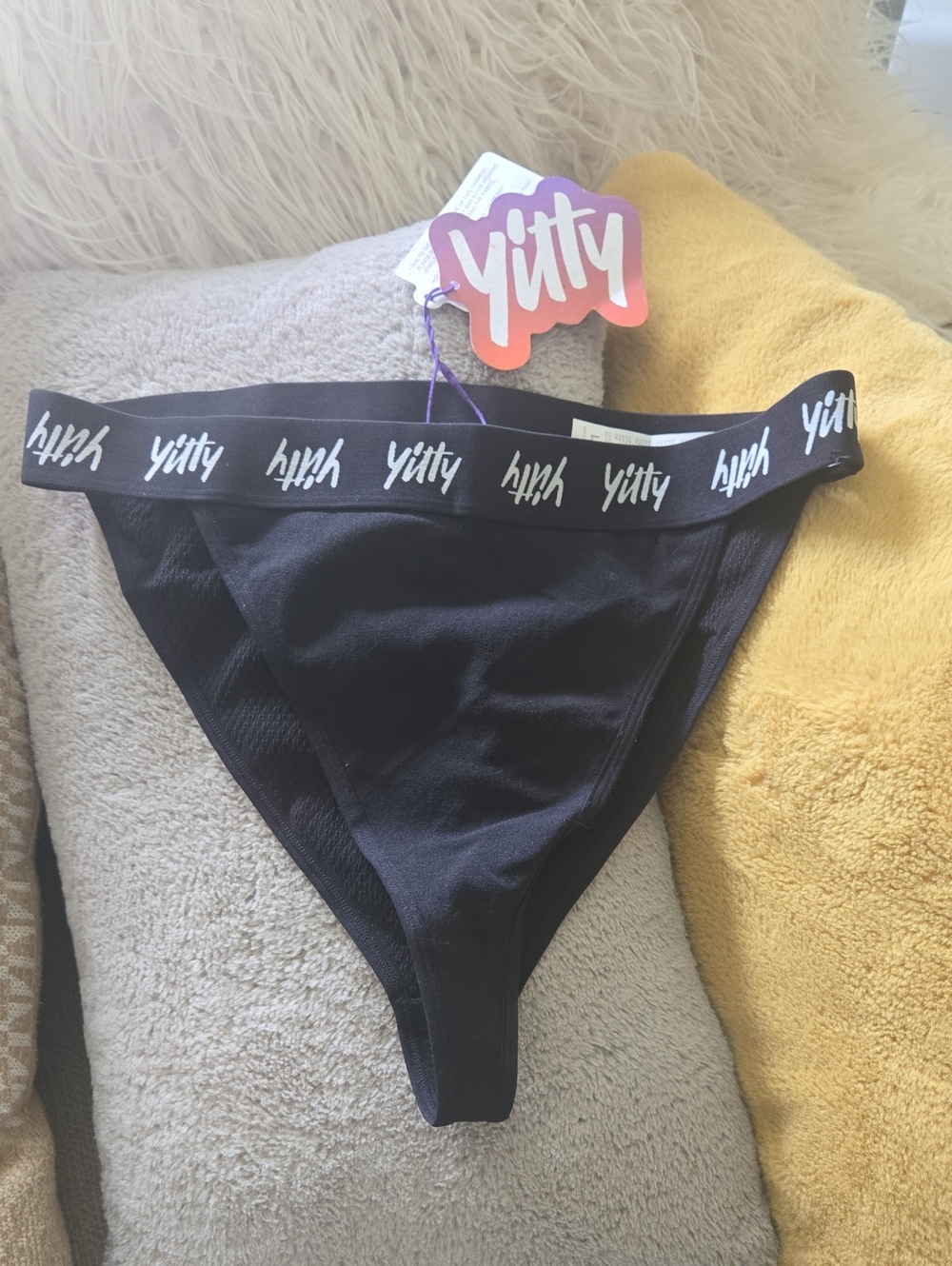 YITTY Black Logo Elastic Bikini Bottom